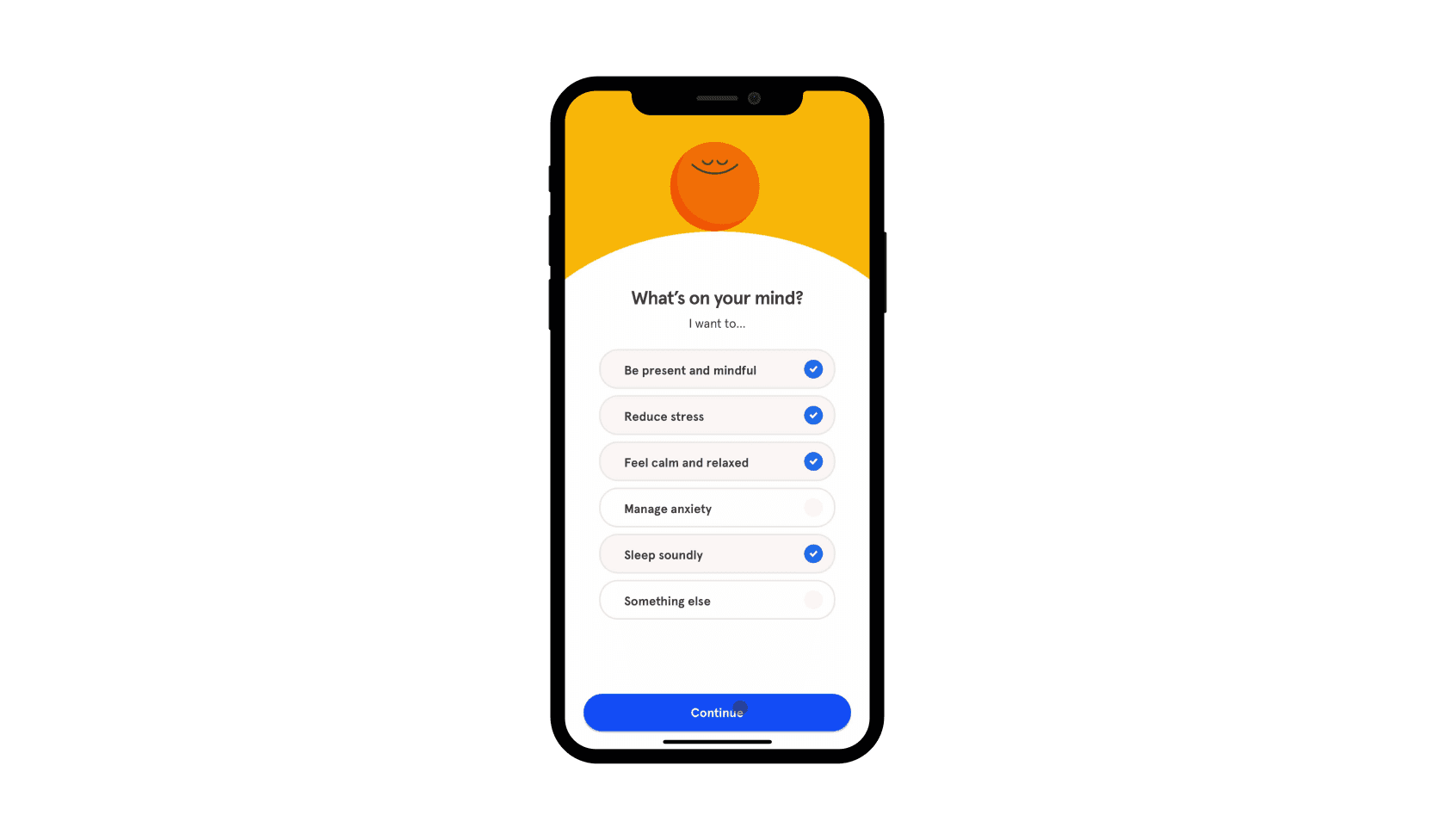 Headspace mobile view