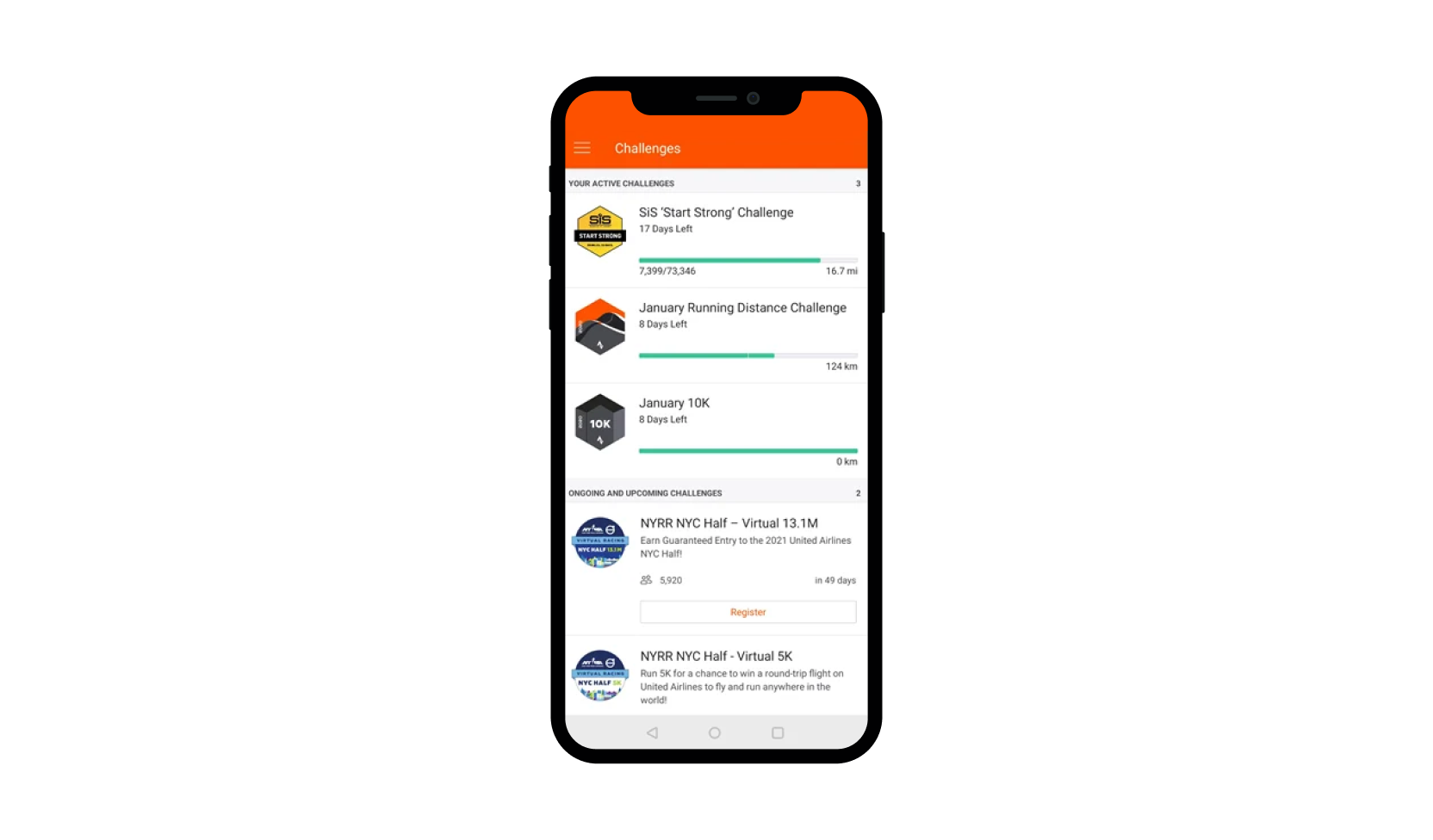Strava gamification screen.