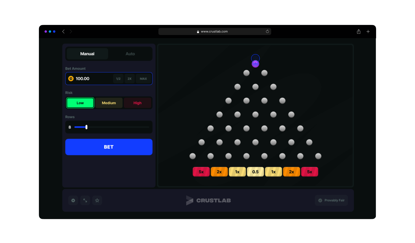 Plinko game example view