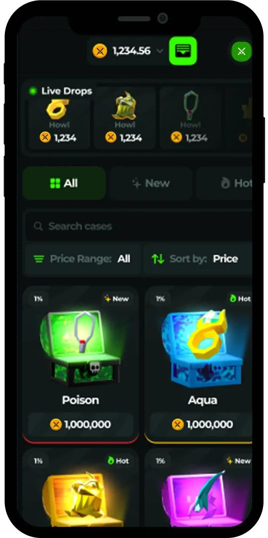 Casino Lite Mobile mockup case battles