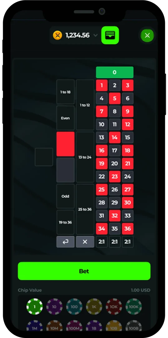 Casino Lite Mobile mockup roulette