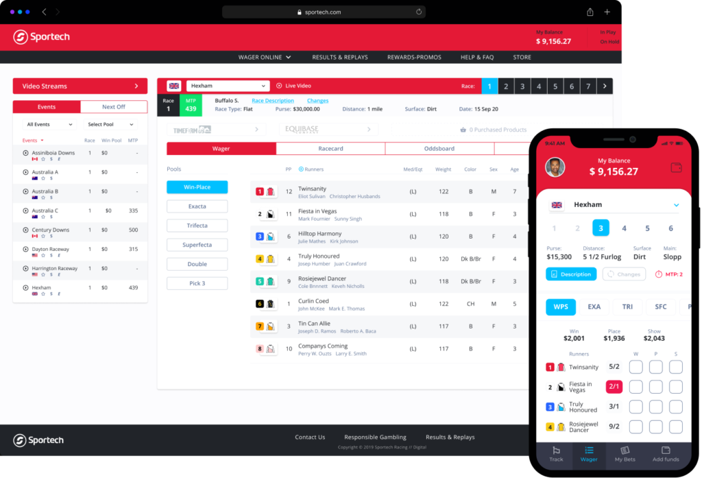 Mobile and desktop screens showing a BetMakers platform