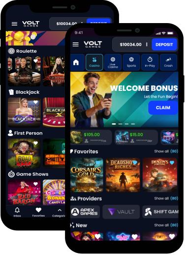 Mobile mockups of regulated casino lobby