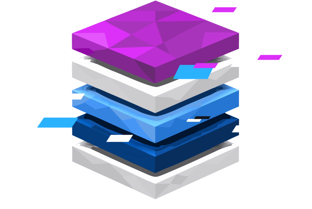 3d render presenting a visualization of igaming platform layers