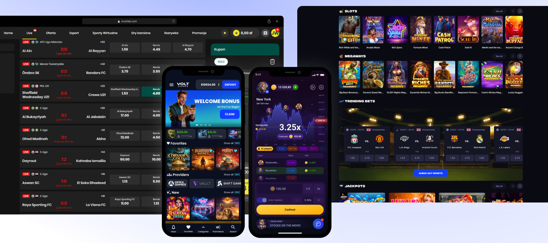 iGaming frontend mockup