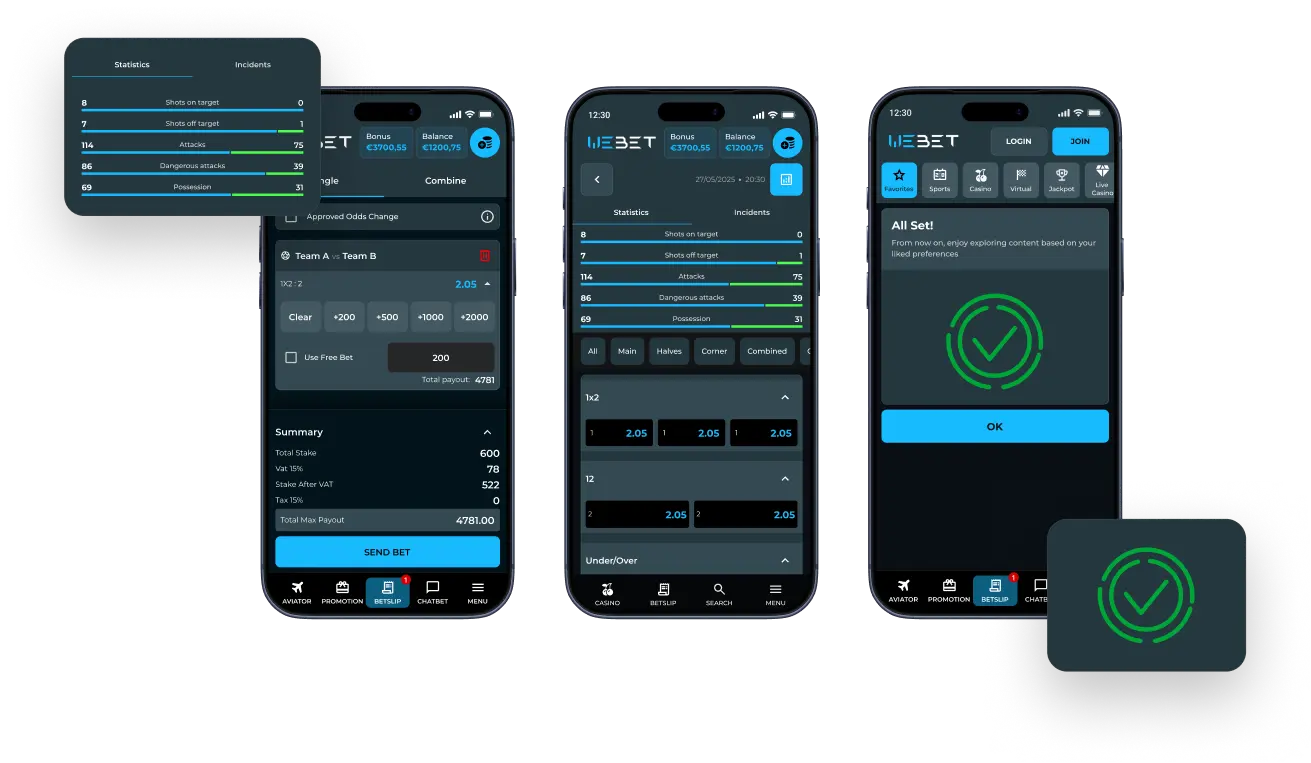 Playgems challenge mockups